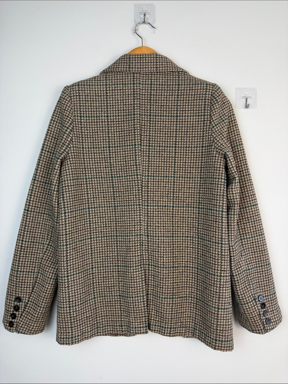 ASTR The Label Harlow Blazer Brown Green Plaid Oversized XS Wool Blend Coat - Picture 10 of 16